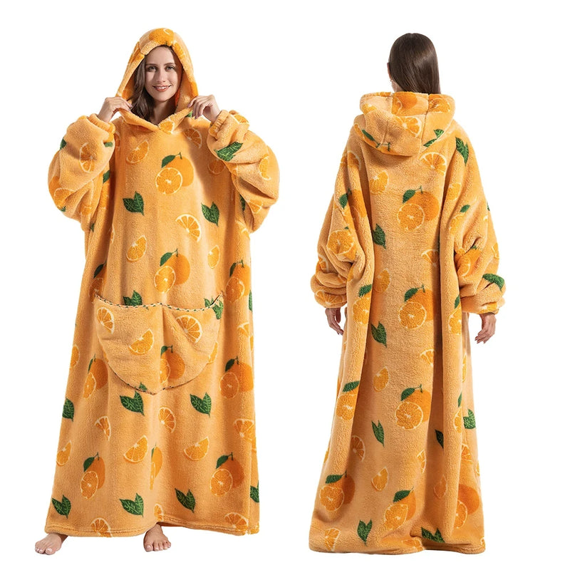 Sherpa Fleece Wearable Blanket Hoodie