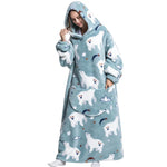 Sherpa Fleece Wearable Blanket Hoodie