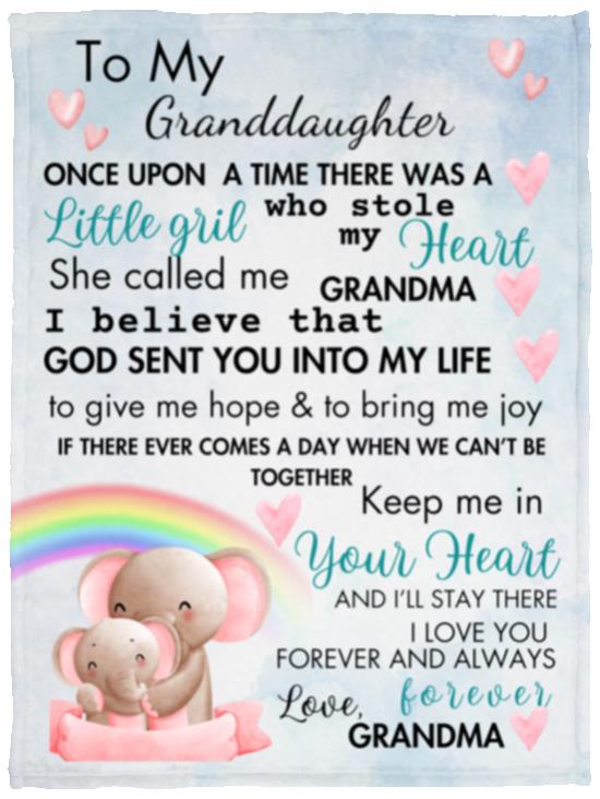To My Granddaughter Personalized Blanket| For Granddaughter| Personalized Blanket