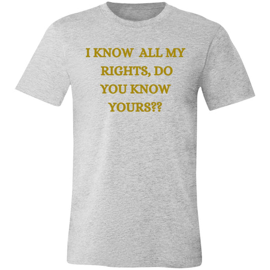 I Know All My Rights T-Shirt| Funny Graphic T-Shirt| Gift For Her| Gift For Him| Sarcastic T-Shirt