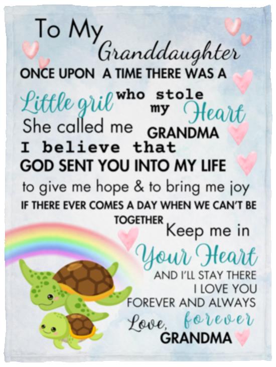 To My Granddaughter Personalized  Blanket| For Granddaughter| Personalized Blanket