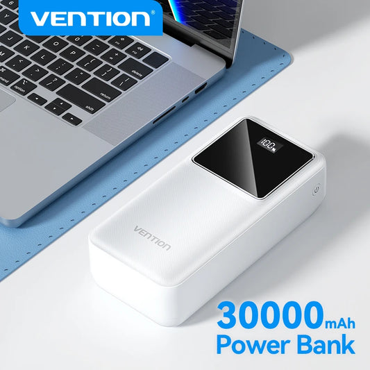 Vention 30000mAh Power Bank 22.5W PD Fast Charge Portable PowerBank for iPhone 15 Pro Max Xiaomi Huawei Portable Battery Charger