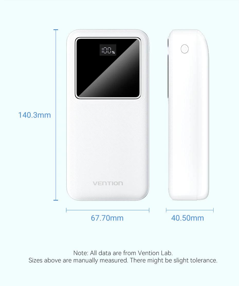 Vention 30000mAh Power Bank 22.5W PD Fast Charge Portable PowerBank for iPhone 15 Pro Max Xiaomi Huawei Portable Battery Charger