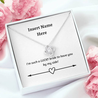 Personalize Love Knot Necklace| For Bride | Mother-in -Law| Mother of the Bride| Groom's Mom