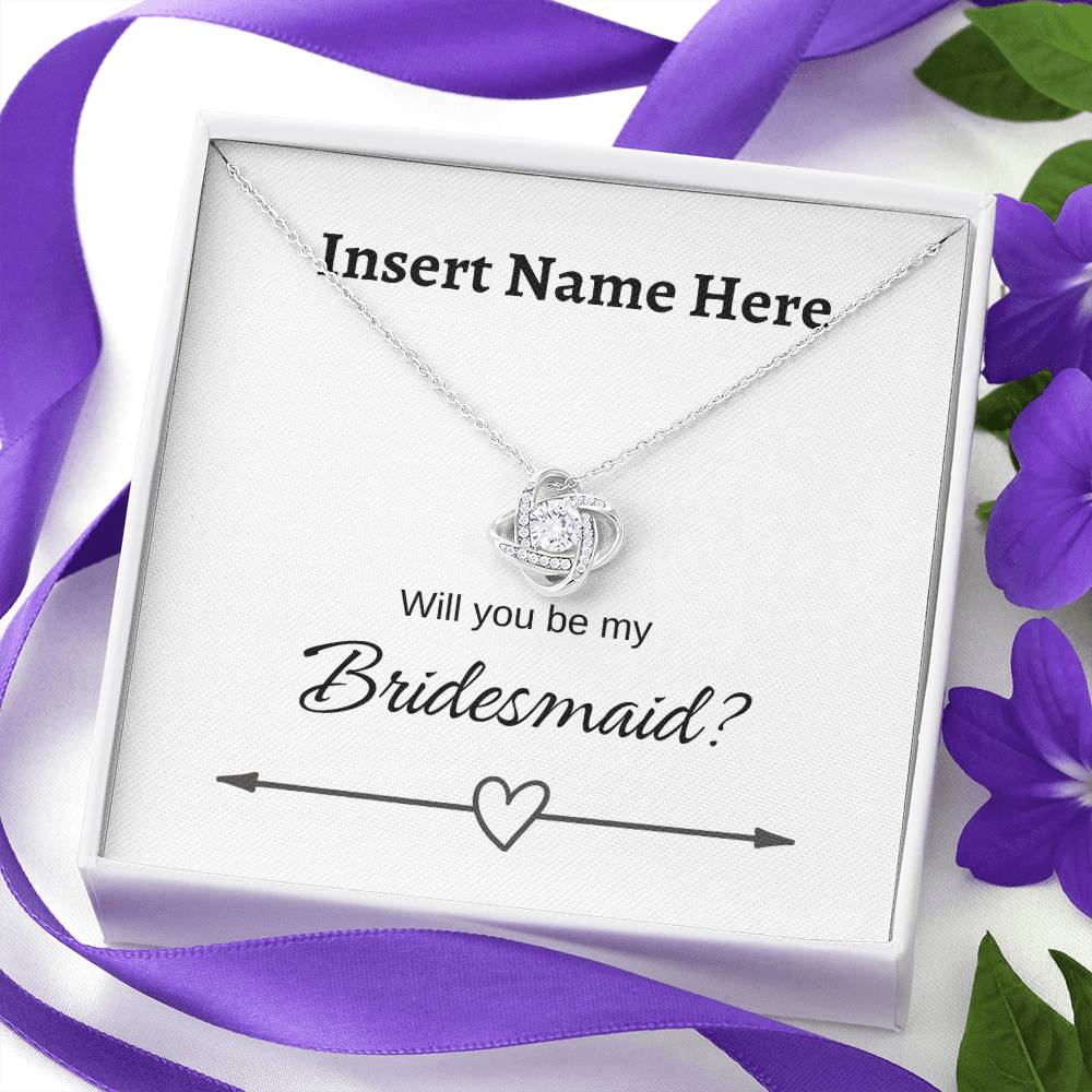 Love Knot Necklace Personalized Bridesmaid Gift| Gift For Your Bridesmaid| Wedding|For Sister| Best Friend