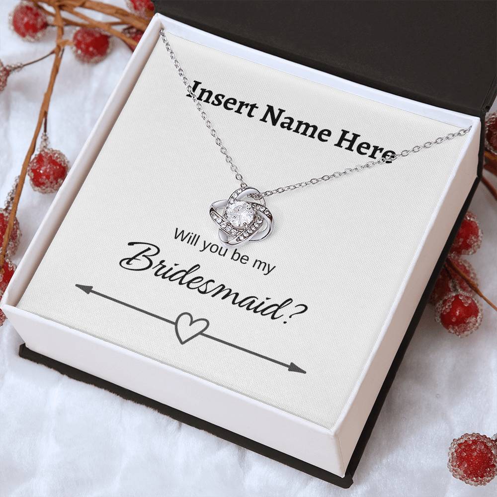 Love Knot Necklace Personalized Bridesmaid Gift| Gift For Your Bridesmaid| Wedding|For Sister| Best Friend