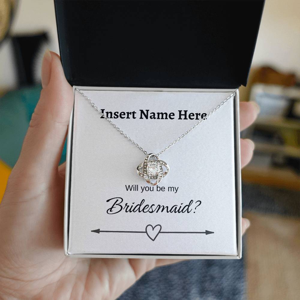 Love Knot Necklace Personalized Bridesmaid Gift| Gift For Your Bridesmaid| Wedding|For Sister| Best Friend