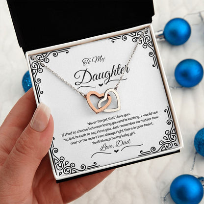 Interlocking Heart Necklace |For Daughter | Bonus Daughter | Step Daughter