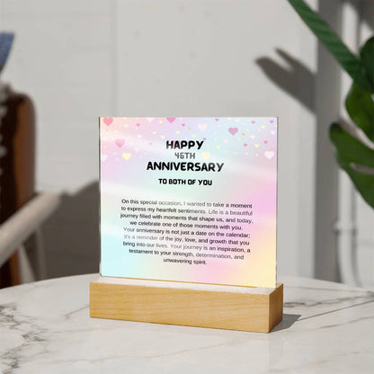 Anniversary Acrylic Plaque| For Couples| For Employees| For Bosses| Grandparents| Sister| Best Friends