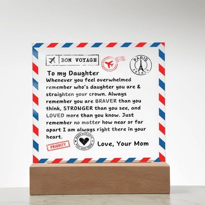 To My Daughter Acrylic Plaque| Mother Daughter Gift| Gift for Daughter| Daughter Gift