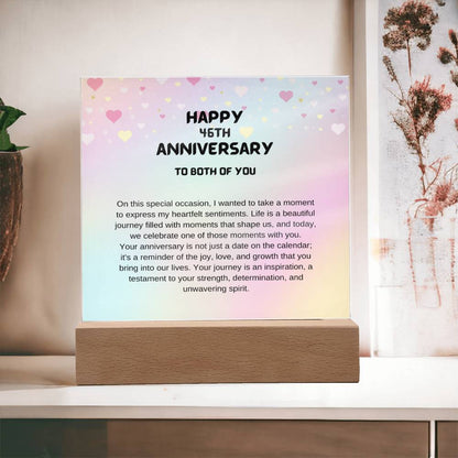 Anniversary Acrylic Plaque| For Couples| For Employees| For Bosses| Grandparents| Sister| Best Friends