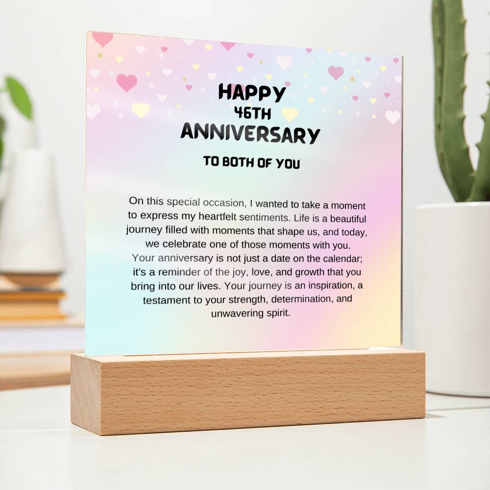 Anniversary Acrylic Plaque| For Couples| For Employees| For Bosses| Grandparents| Sister| Best Friends