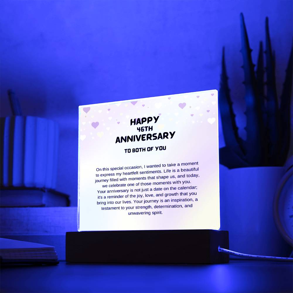 Anniversary Acrylic Plaque| For Couples| For Employees| For Bosses| Grandparents| Sister| Best Friends