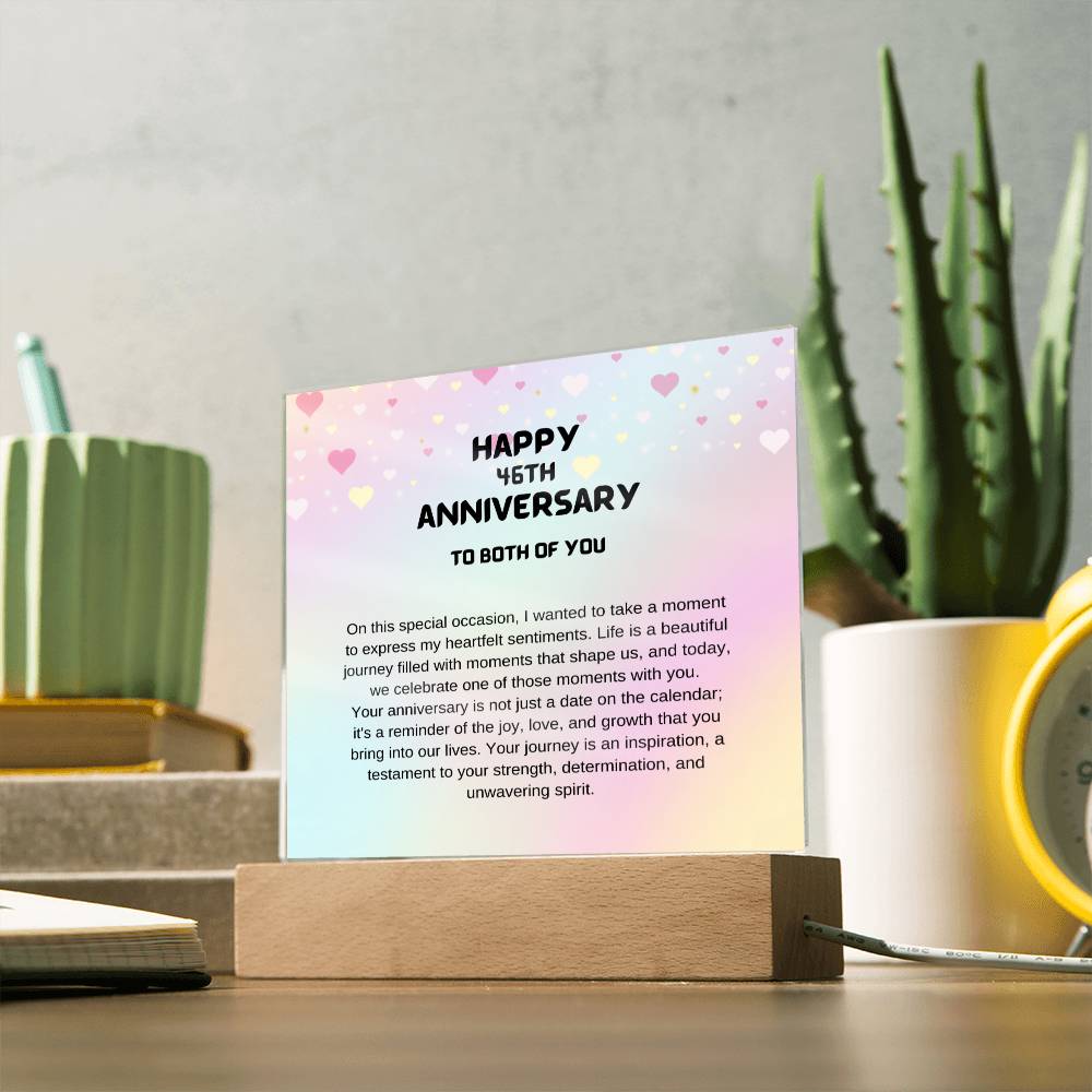 Anniversary Acrylic Plaque| For Couples| For Employees| For Bosses| Grandparents| Sister| Best Friends