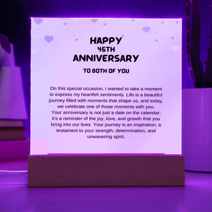 Anniversary Acrylic Plaque| For Couples| For Employees| For Bosses| Grandparents| Sister| Best Friends