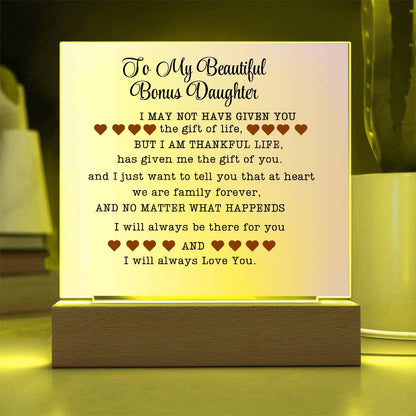 To My Beautiful Bonus Daughter| Adopted Daughter Gift| Step Daughter Gift| Birthday Gift| Valentines Day Gift| Christmas Gift