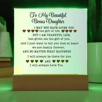 To My Beautiful Bonus Daughter| Adopted Daughter Gift| Step Daughter Gift| Birthday Gift| Valentines Day Gift| Christmas Gift