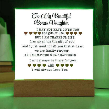 To My Beautiful Bonus Daughter| Adopted Daughter Gift| Step Daughter Gift| Birthday Gift| Valentines Day Gift| Christmas Gift